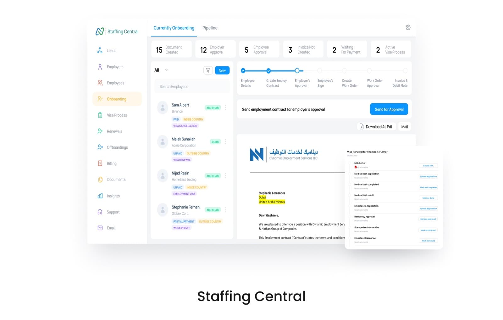 Nathan visa processing and onboarding workflow